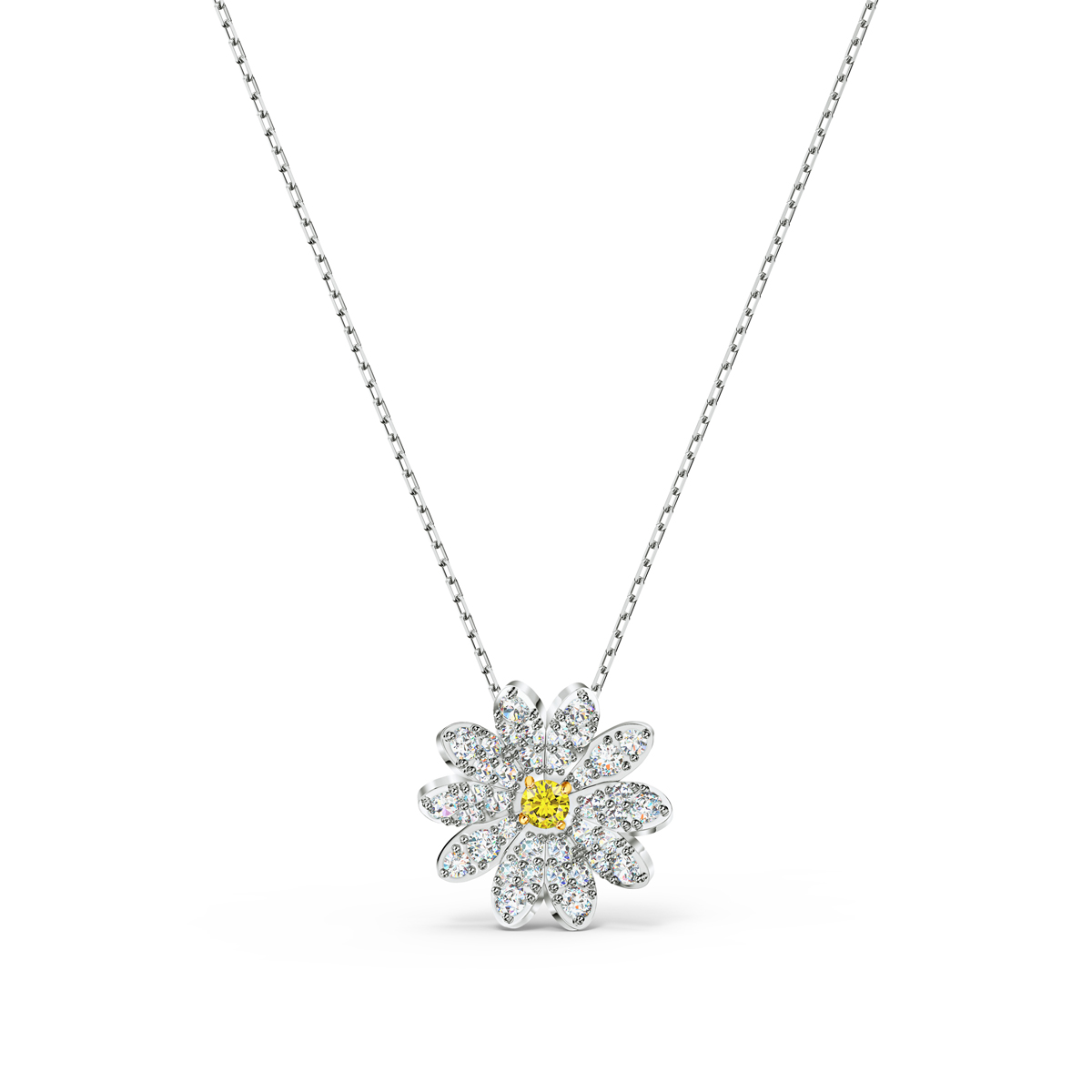 Swarovski Rhodium and Crystal Eternal Flower Pendant Necklace