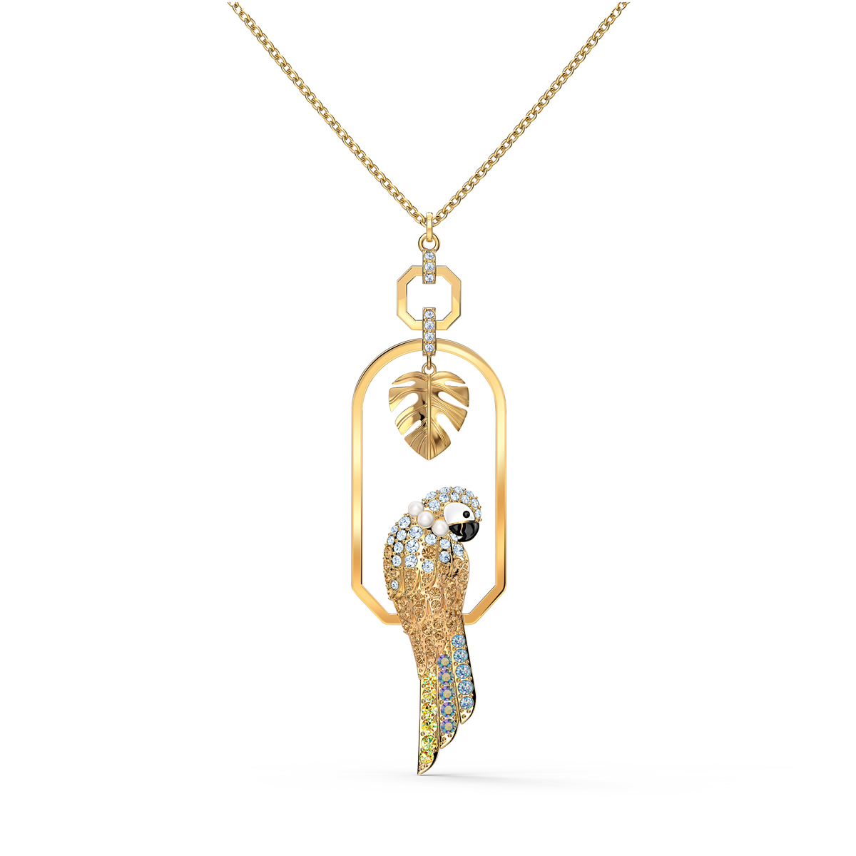 Swarovski Necklace Tropical Necklace Parrot Light Multi Gold