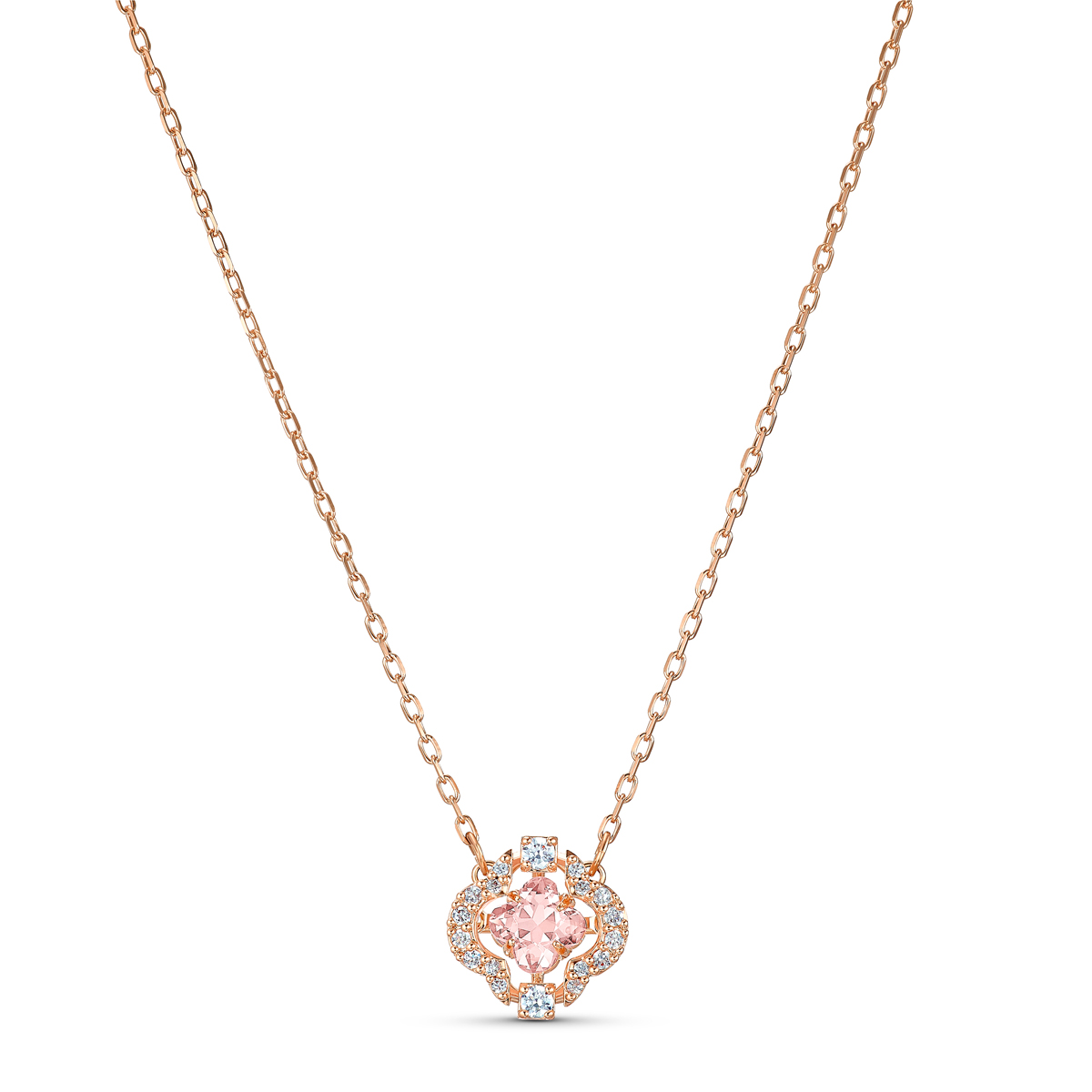 Swarovski Crystal and Rose Gold Sparkling Dance Pendant Necklace