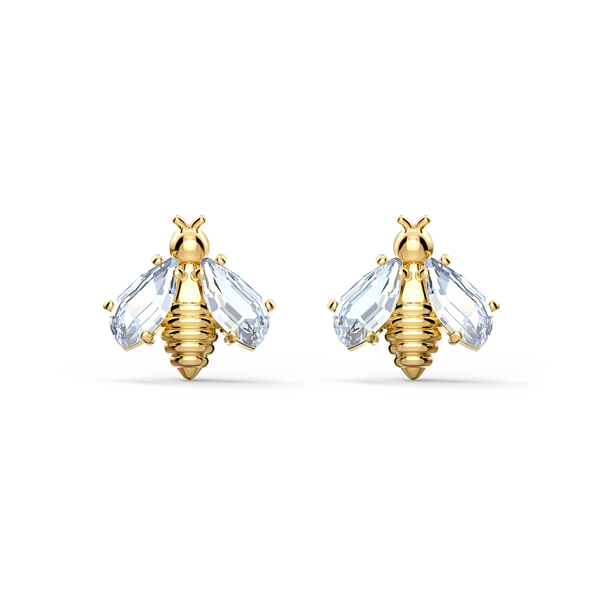Swarovski Eternal Flower Pierced Earrings Stud Bee Light Multi Gold