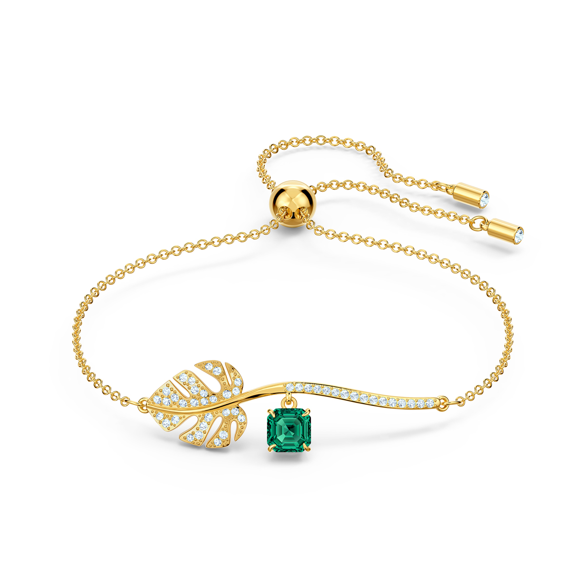 Swarovski Emerald Crystal and Gold Tropical Bracelet
