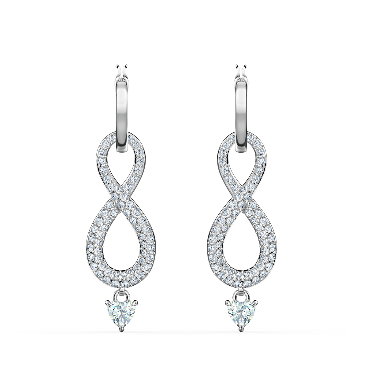 Swarovski Infinity Pierced Earrings Crystal Rhodium Silver