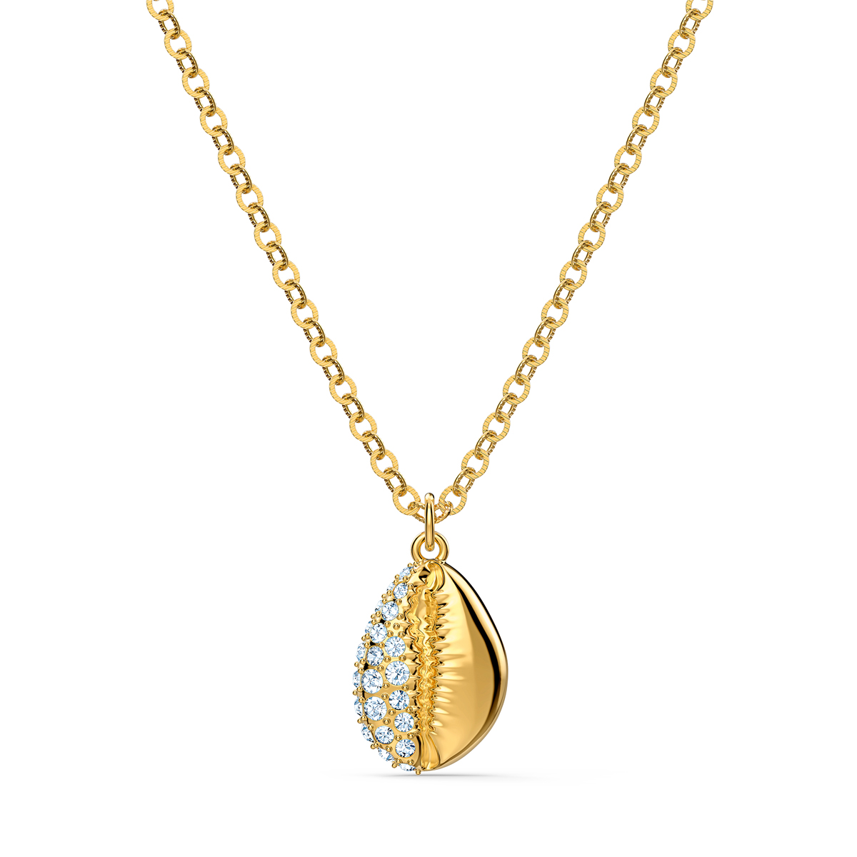 Swarovski Gold and Crystal Shell Pendant Necklace