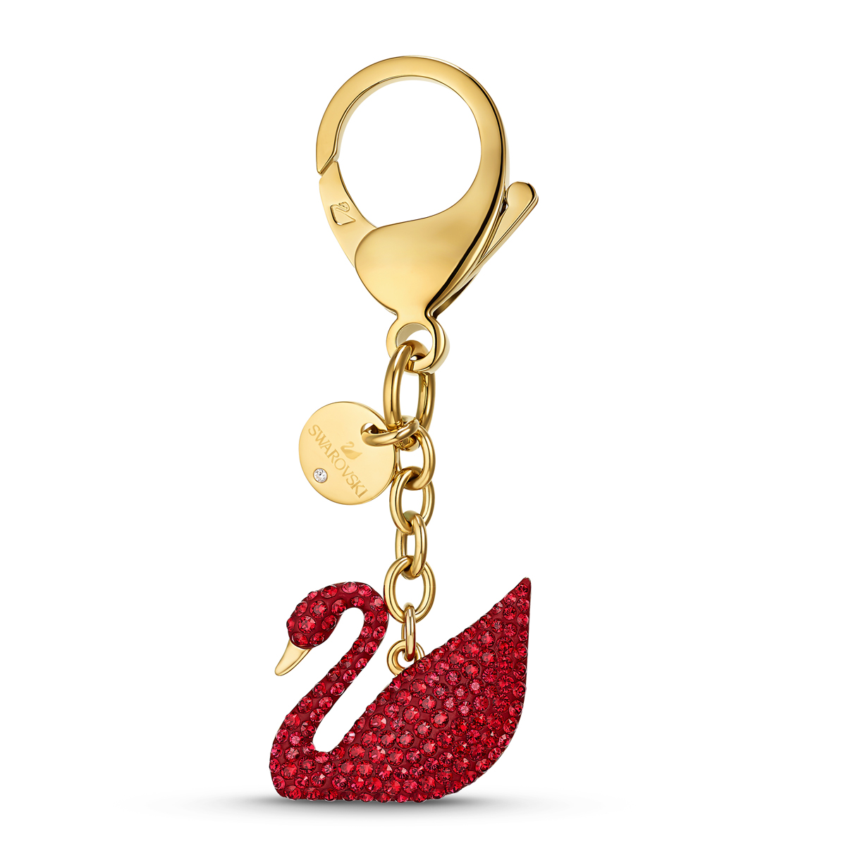 Swarovski Small Accessories Swan Bag Charm Red Gold