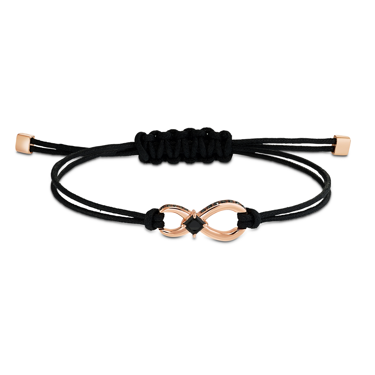 Swarovski Bracelet Infinity Cord Jet Rose Gold M