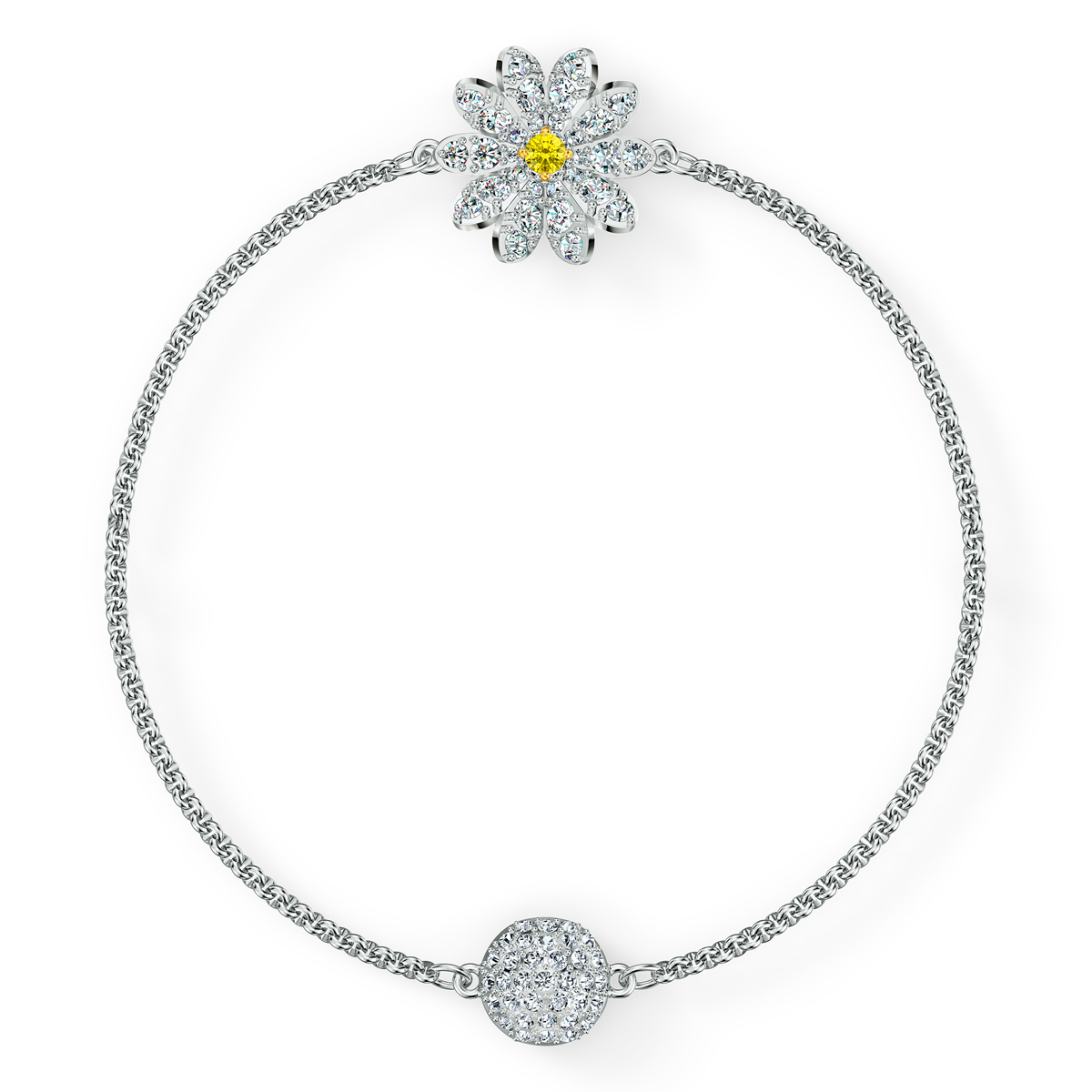 Swarovski Bracelet Remix Strand Flower Crystal Rhodium Silver L