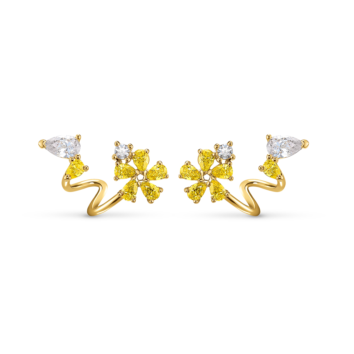 Swarovski Botanical Pierced Earrings Wrap Gold