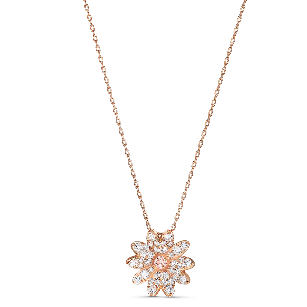 Swarovski Rose Gold and Crystal Eternal Flower Pendant Necklace | Cashs