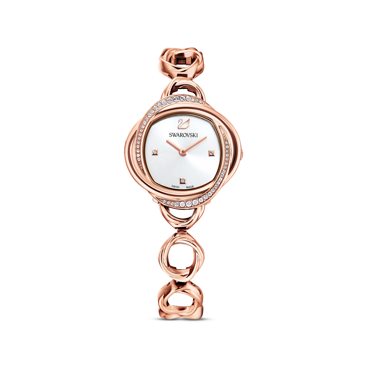Swarovski Crystal Flower Watch, Metal Bracelet, Rose Gold Tone, Rose Gold Tone