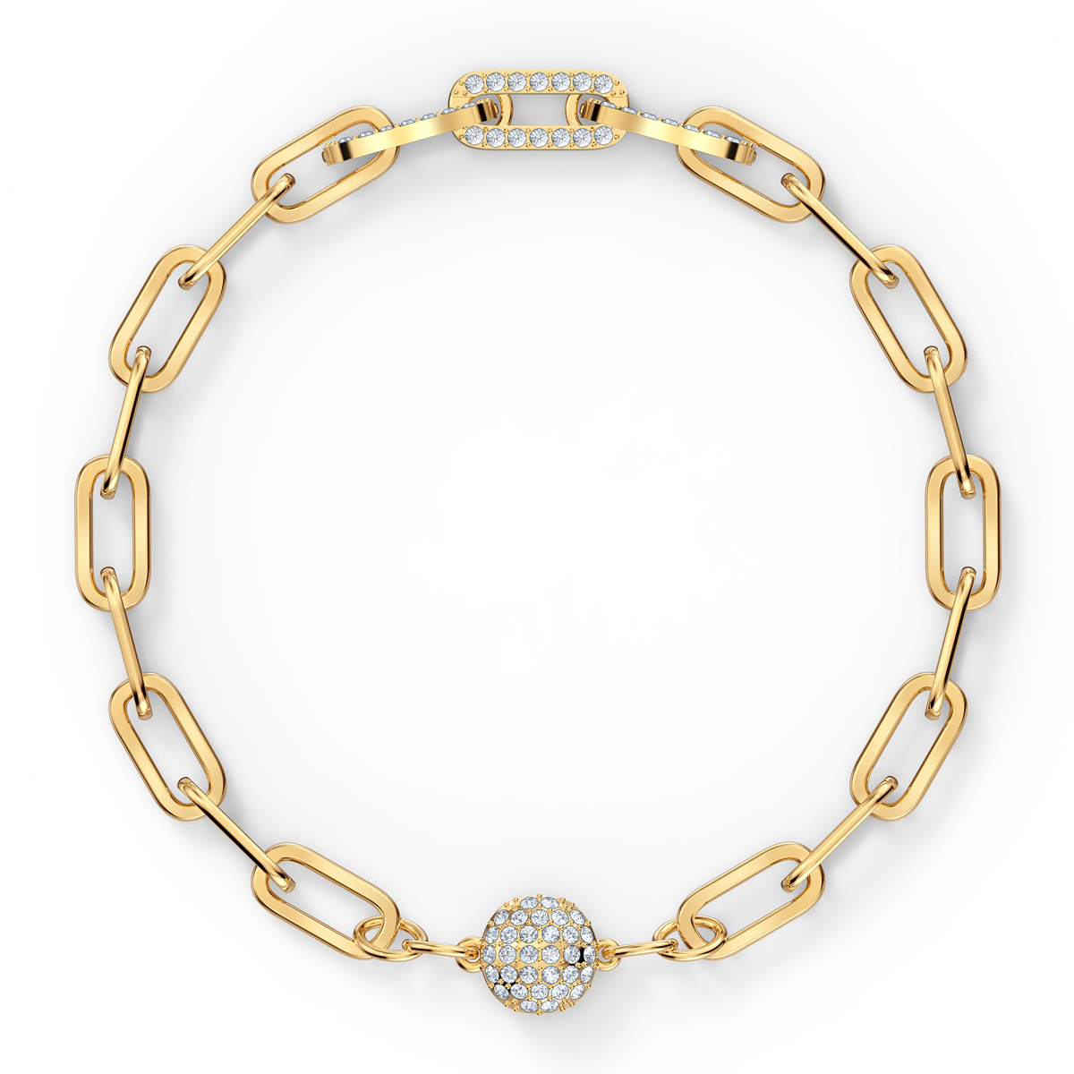Swarovski The Elements Chain Bracelet, White, Gold Tone Plated