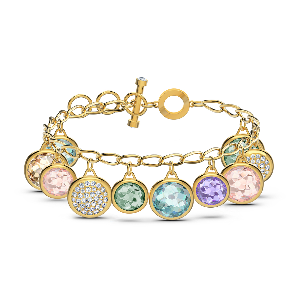Swarovski Tahlia Elements Bracelet, Multicolored, Gold Tone Plated