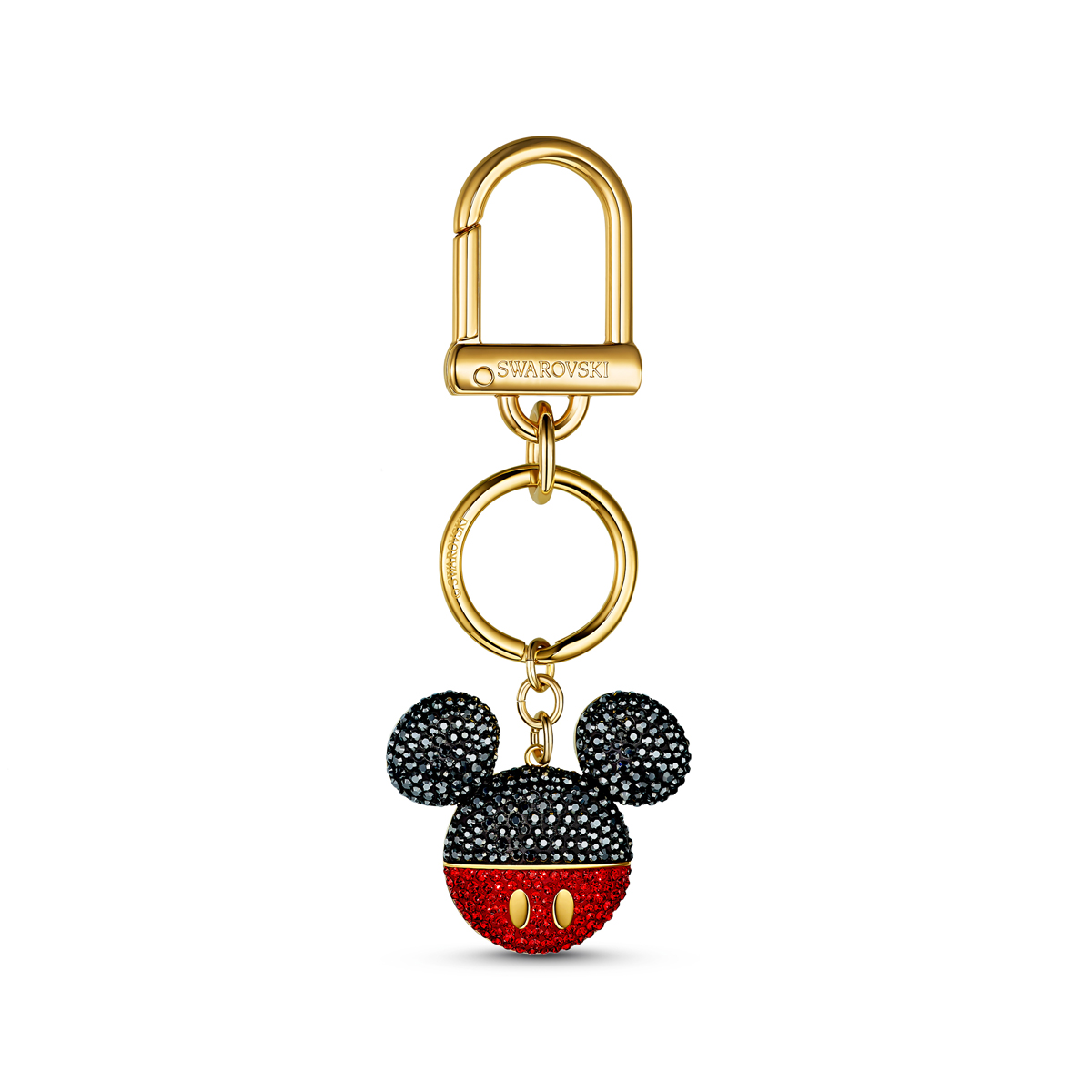 Swarovski Disney Bag Charm Black and Gold Mickey
