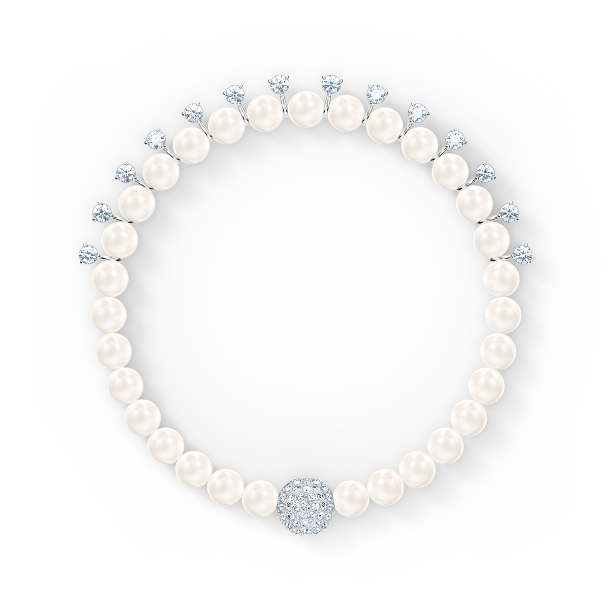 Swarovski Treasure Pearl Bracelet, White, Rhodium Plated