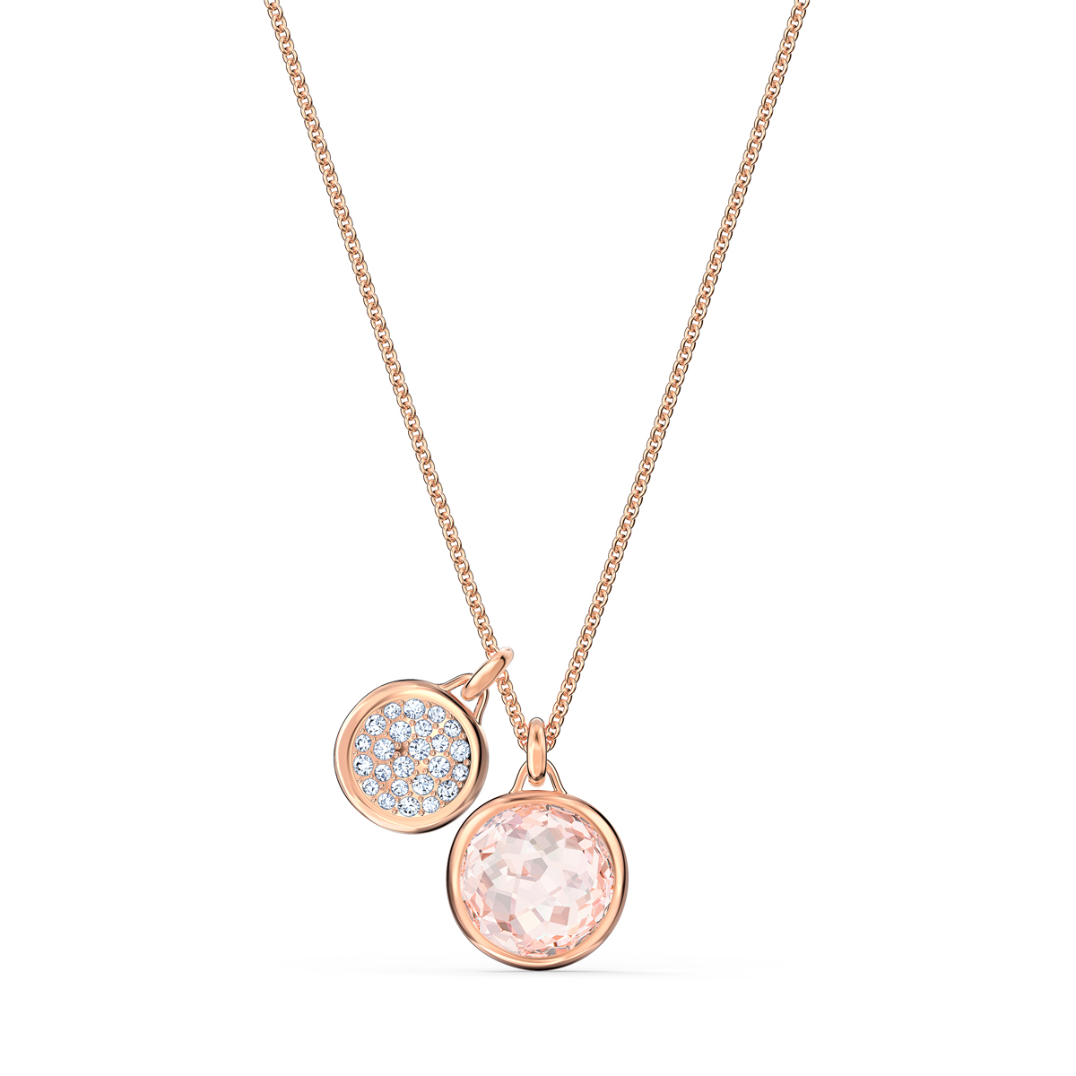 Swarovski Tahlia Doble Pendant Necklace, Pink, Rose Gold Tone Plated