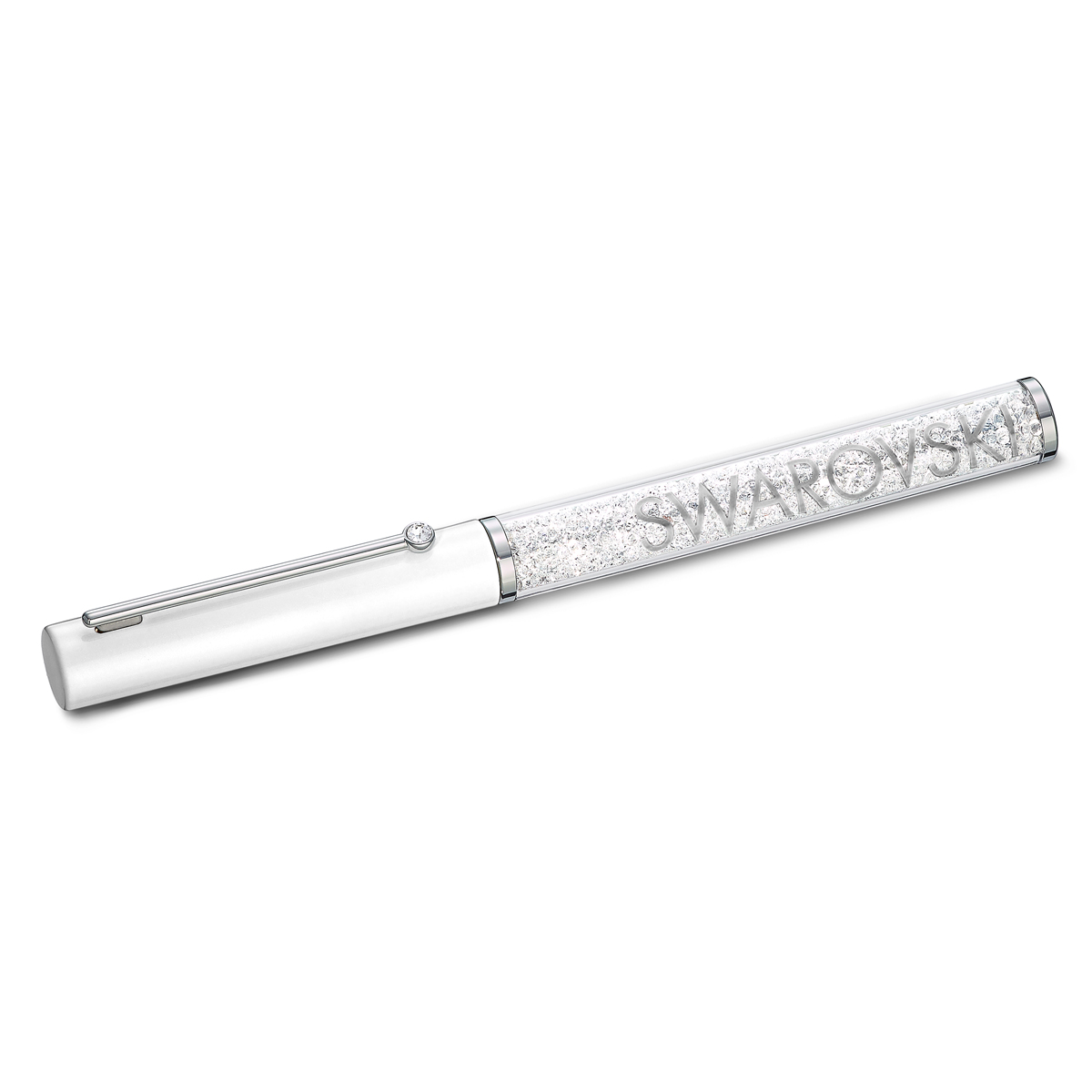 Swarovski Crystalline Gloss Ballpoint Pen, White, Chrome Plated