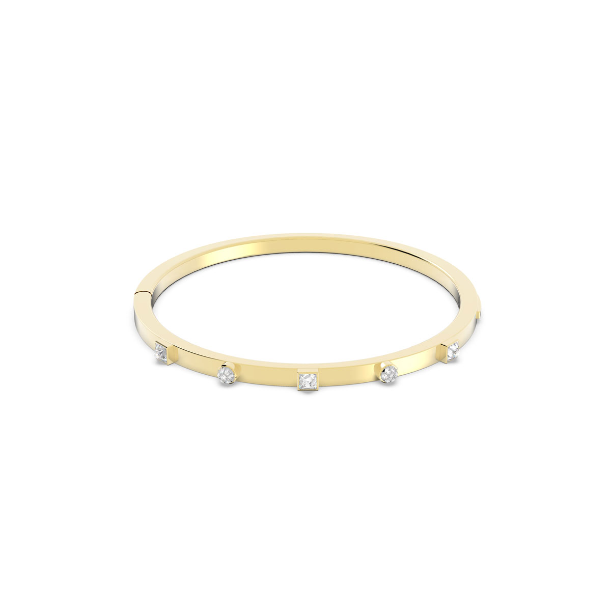 Swarovski Thrilling Bangle Bracelet, White, Gold-Tone Plated L