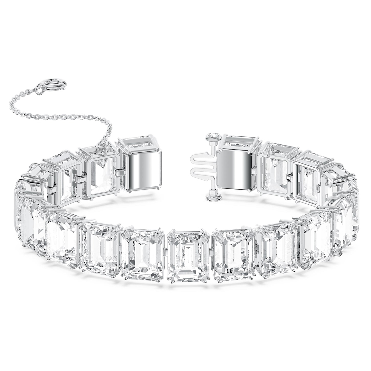 Swarovski Millenia Bracelet, Small Octagon Cut Crystals, White, Rhodium