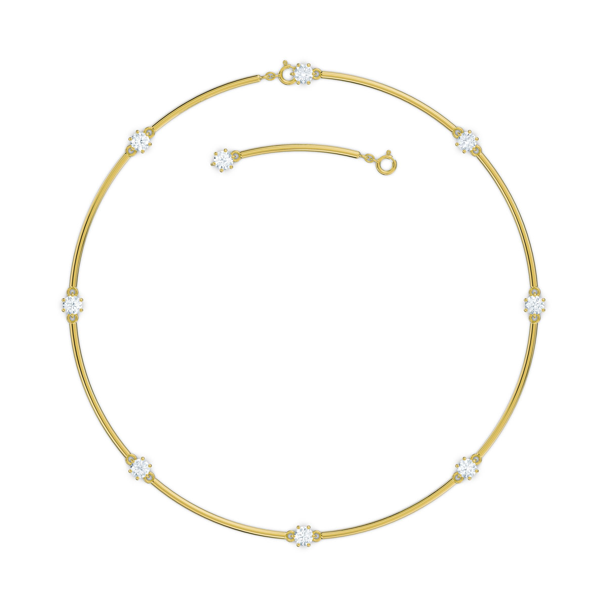 Swarovski Constella Choker Necklace , White, Gold-Tone Plated