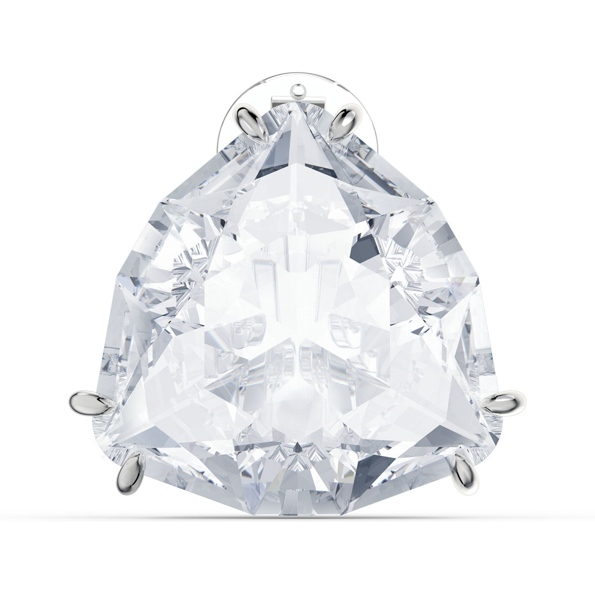Swarovski Mesmera Clip Earring Single, Triangle Cut Crystal, White, Rhodium Plated
