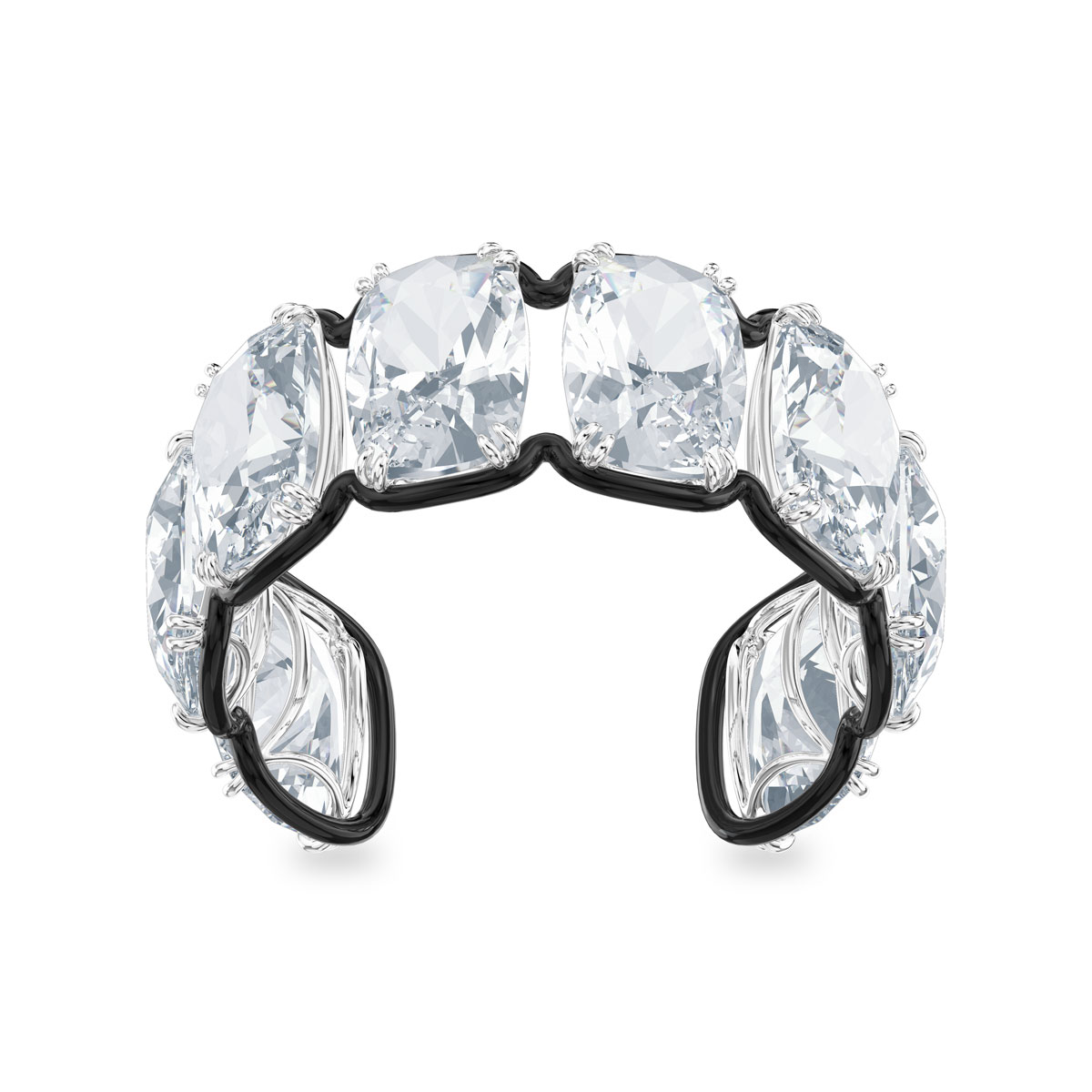 Swarovski Harmonia Cuff Bracelet,Oversized Floating Crystal, White, Mixed Metal Finish Small