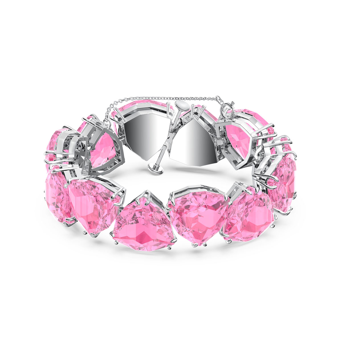 Swarovski Millenia Bracelet, Triangle Cut Crystals, Pink, Rhodium Plated