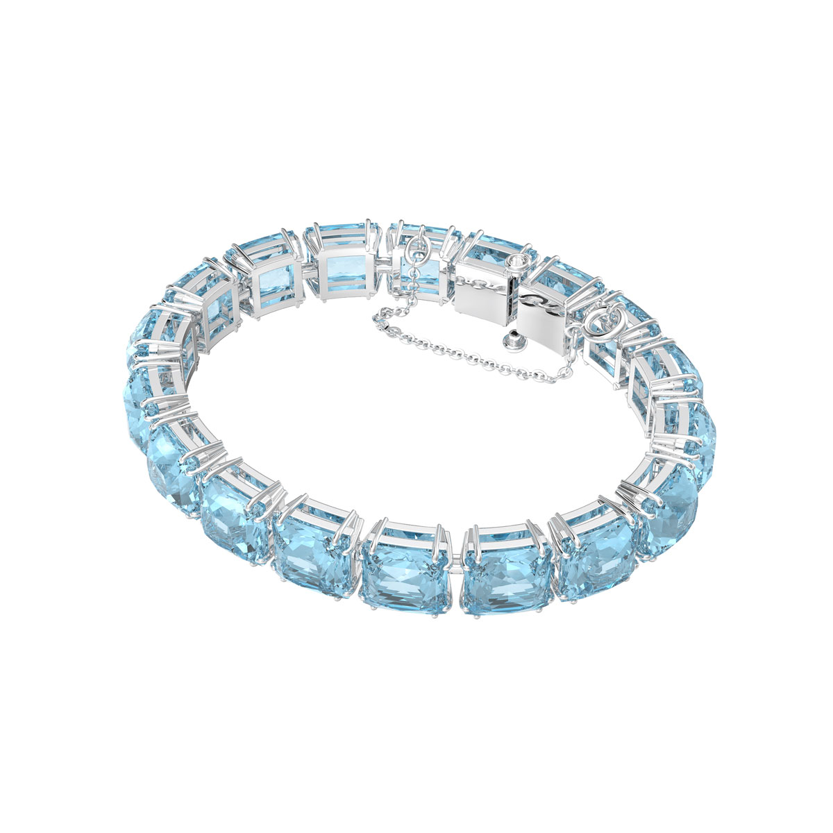 Swarovski Millenia Bracelet, Square Cut Crystals, Blue, Rhodium Plated