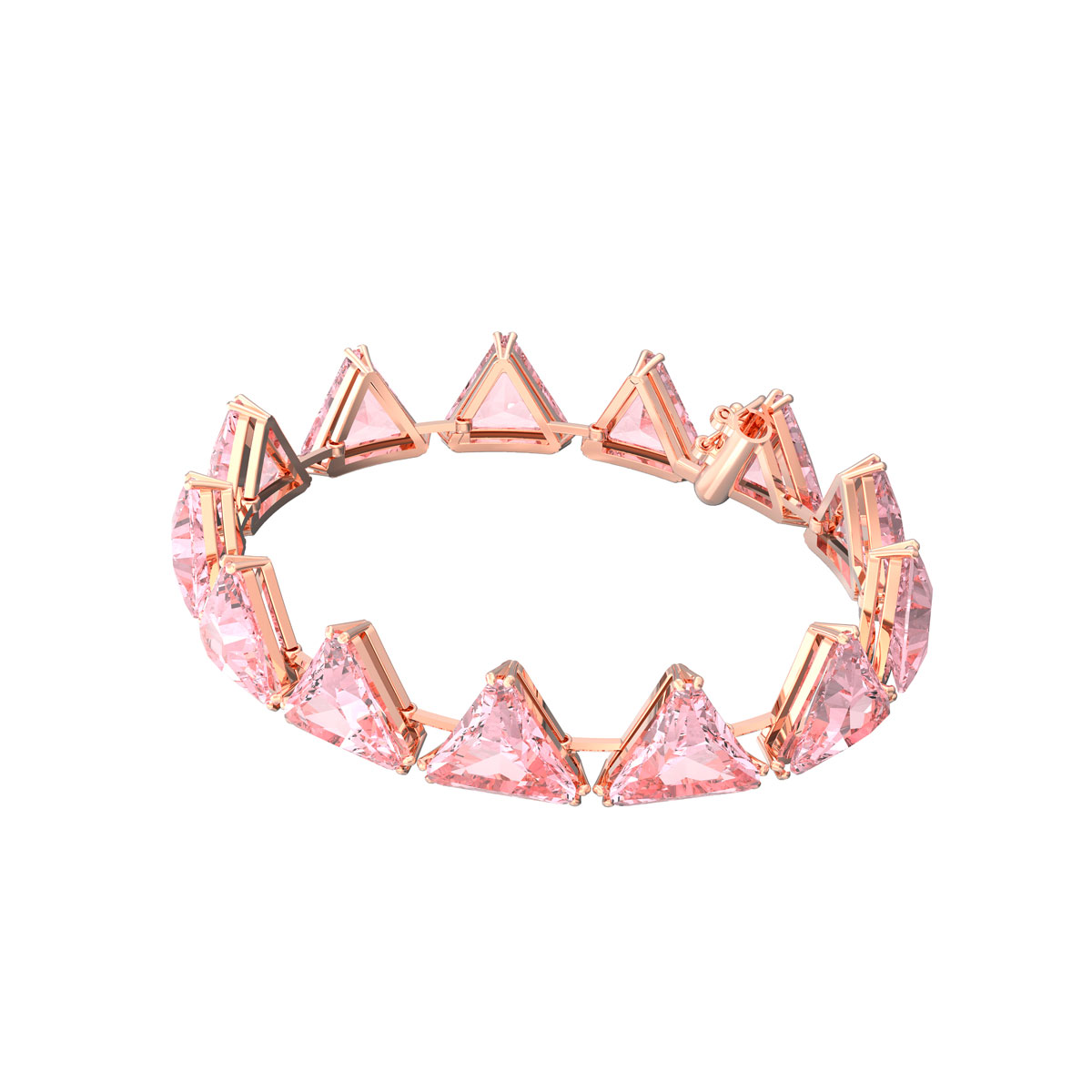 Swarovski Millenia Bracelet, Triangle Cut Crystals, Pink, Rhodium Plated