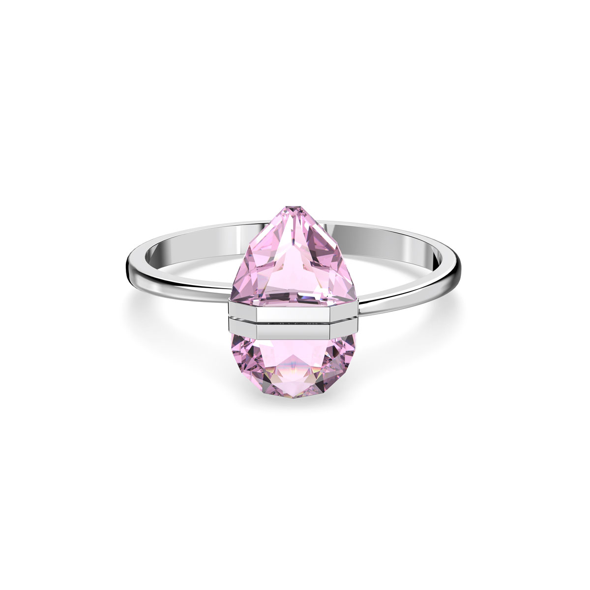 Swarovski Lucent Bangle, Pink, Stainless Steel, Small