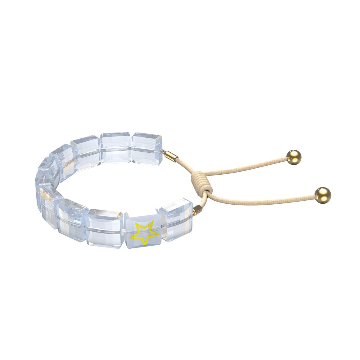 Swarovski Letra Bracelet, Star, White, Gold-Tone Plated