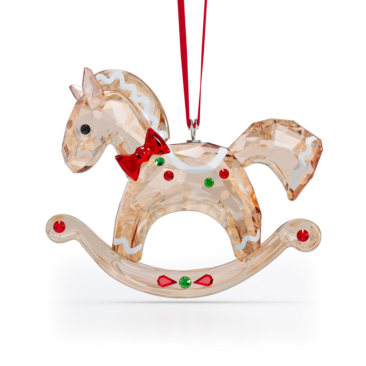 Swarovski 2022 Holiday Cheers Gingerbread Rocking Horse Ornament