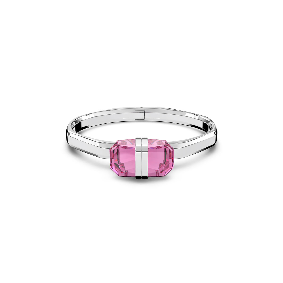 Swarovski Lucent Bangle, Magnetic, Pink, Stainless Steel