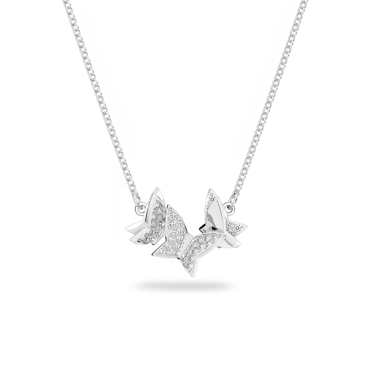 Swarovski Crystal and Rhodium Lilia Butterfly Pendant Necklace
