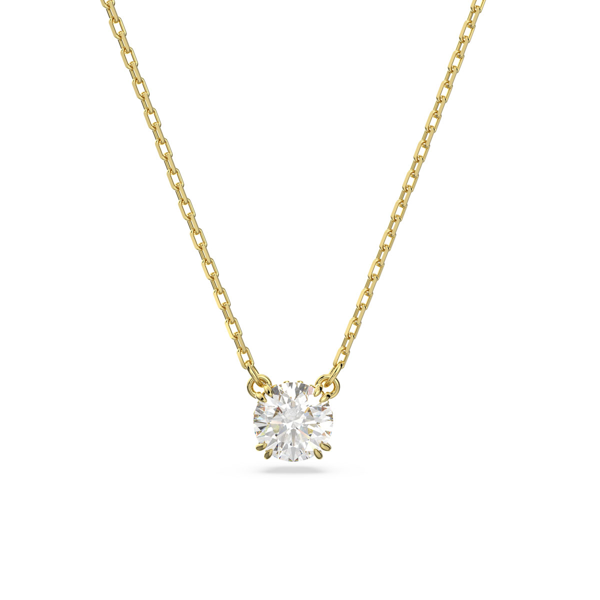 Swarovski Constella Round Cut Crystal and Gold Pendant Necklace