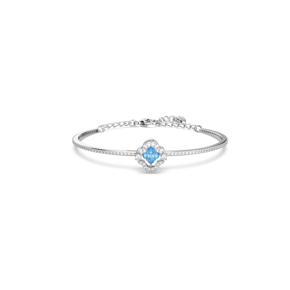 Swarovski Sparkling Dance Blue and Rhodium Bangle Bracelet