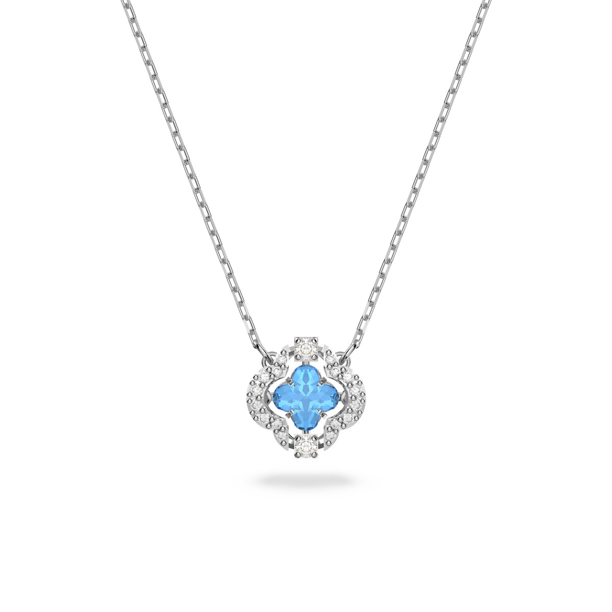 Swarovski Sparkling Dance Necklace, Blue, Rhodium Plated