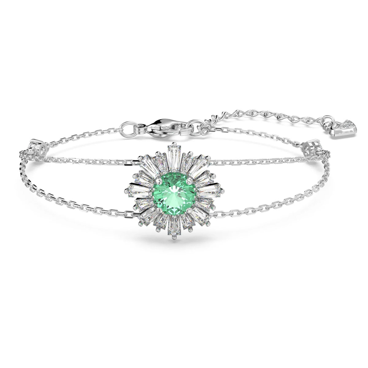 Swarovski Sunshine Bracelet, Green, Rhodium Plated M