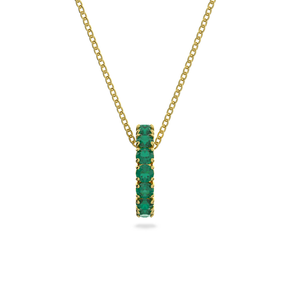 Swarovski Exalta Emerald Green and Gold Pendant Necklace