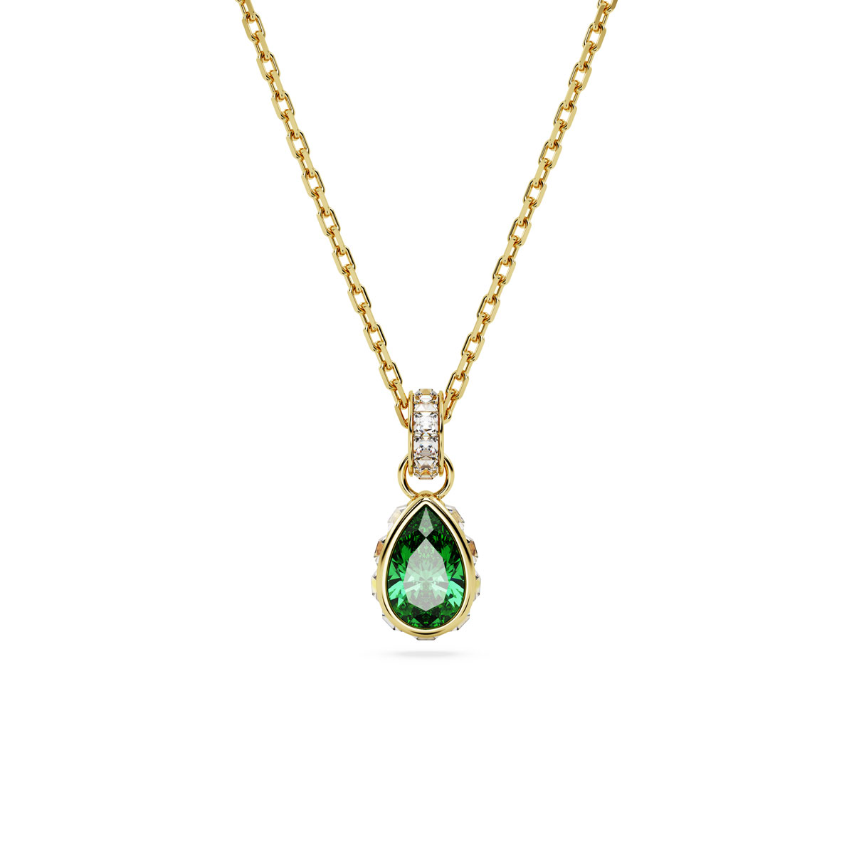 Swarovski Jewelry Necklace Stilla, Pendant Pear Green, Gold