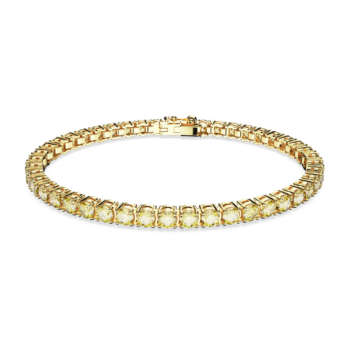 Swarovski Jewelry Yellow and Gold Matrix Tennis Bracelet, Medium