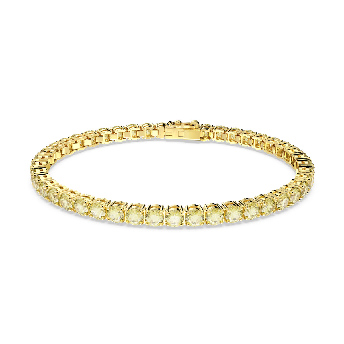 Swarovski Jewelry Yellow and Gold Matrix Tennis Bracelet, Small
