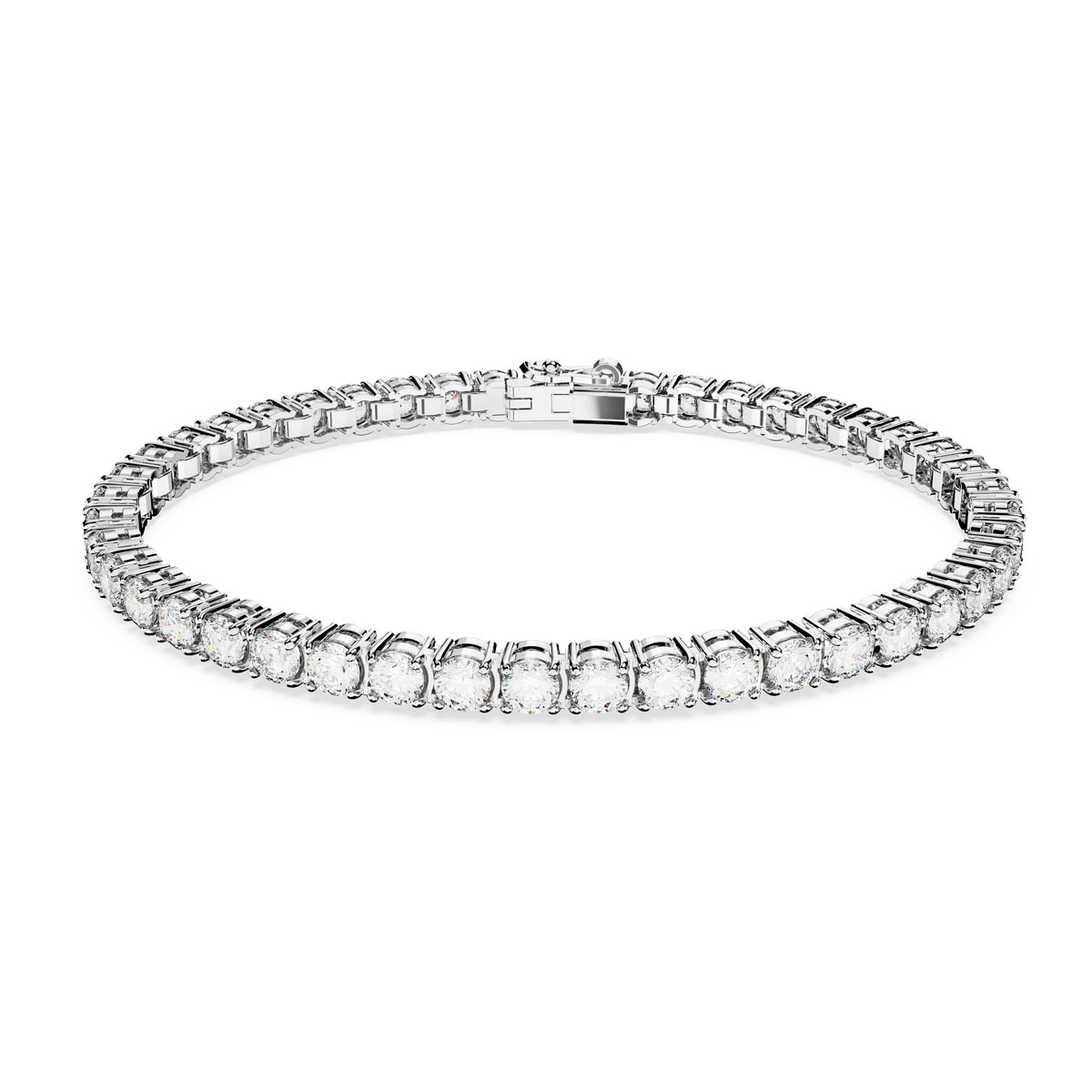 Swarovski Jewelry Crystal and Rhodium Matrix Tennis Bracelet, Medium