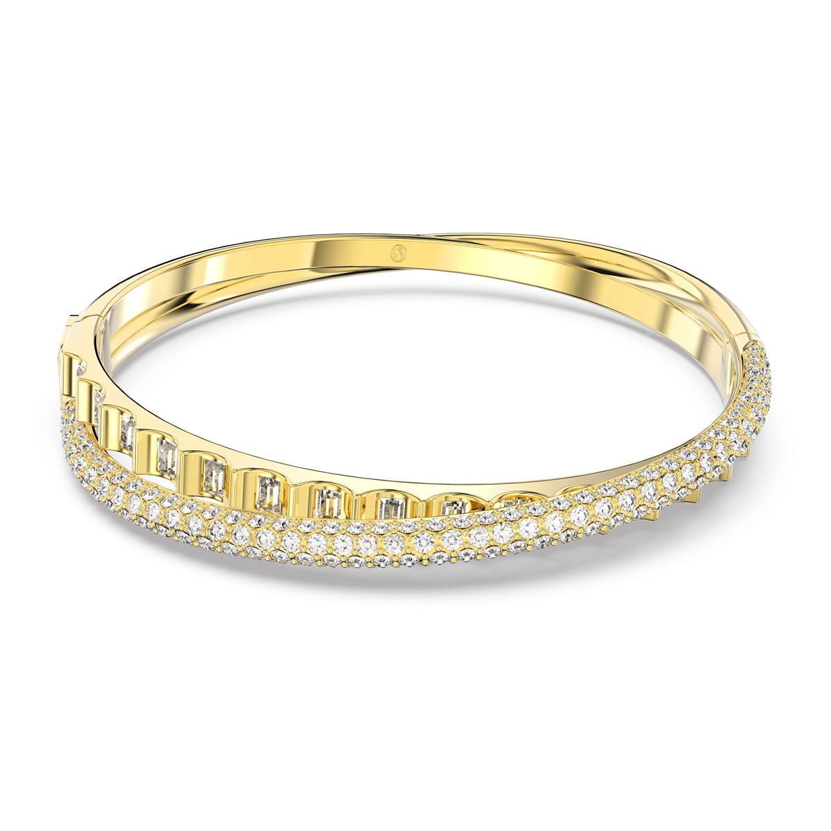 Swarovski Jewelry Bracelet Rota, Bangle Double Crystal, Gold M