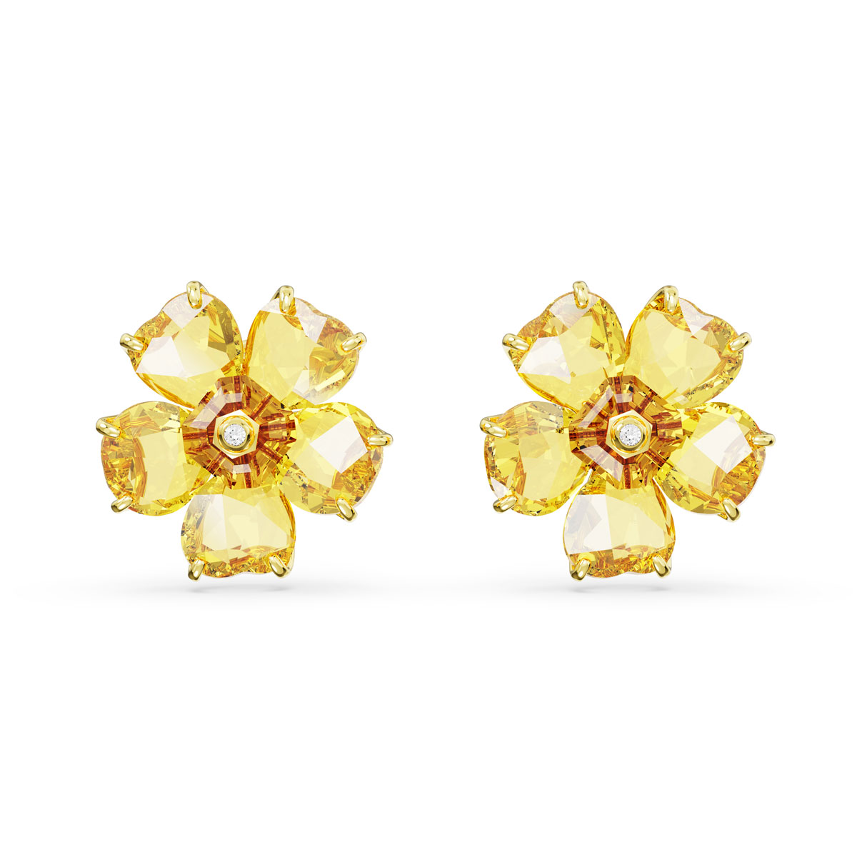 Swarovski Jewelry Florere, Pierced Earrings Yellow and Gold