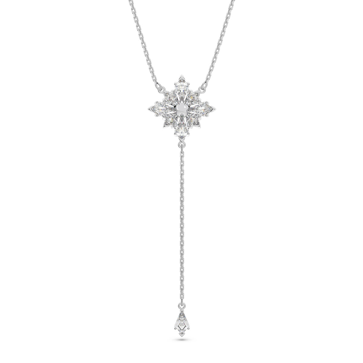 Swarovski Crystal and Rhodium Star Stella Y Necklace