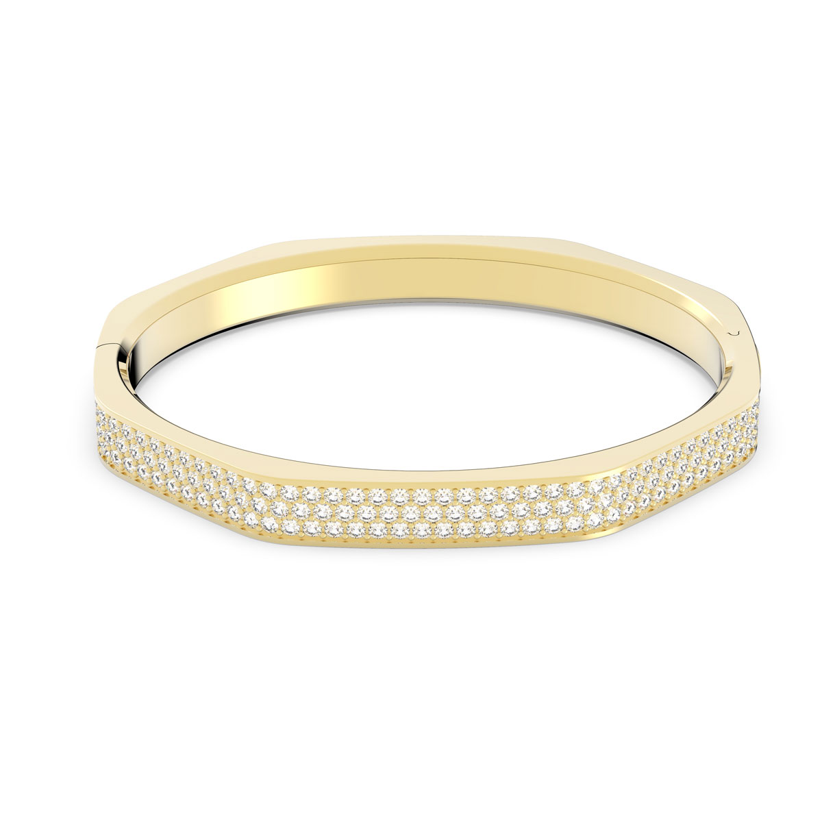 Swarovski Jewelry Bracelet Dextera, Bangle Octagonal Pave Crystal, Gold L