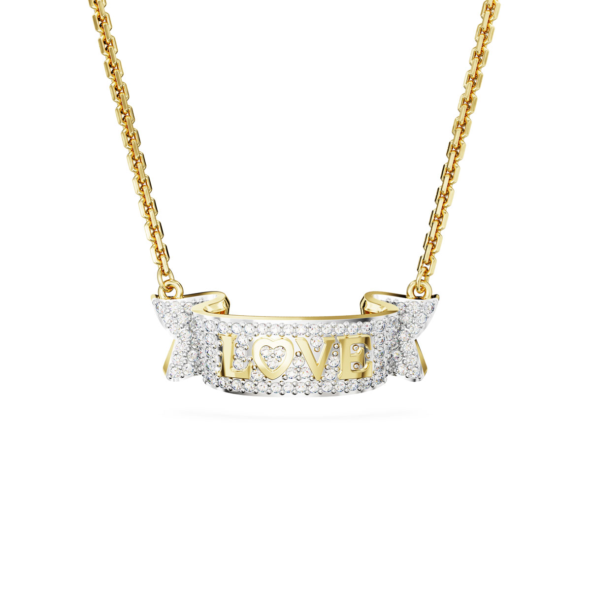 Swarovski Jewelry Necklace Volta, Necklace Love White, Gold