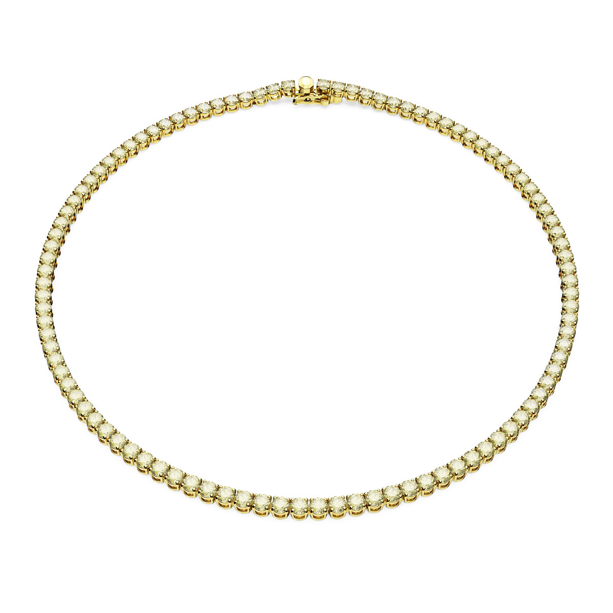 Swarovski Yellow Crystal and Gold Matrix Tennis Necklace