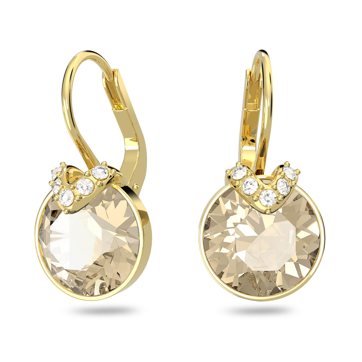 Swarovski Jewelry Bella, Pierced Earrings Drop Crystal and Gold