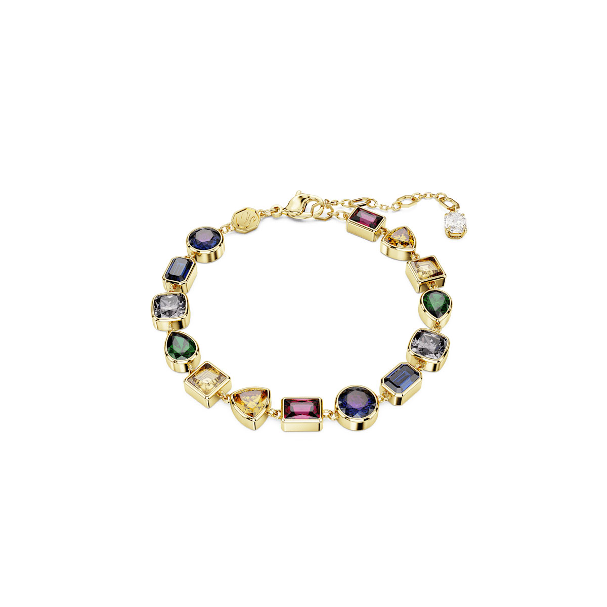 Swarovski Stilla bracelet, Mixed cuts, Multicolored, Gold