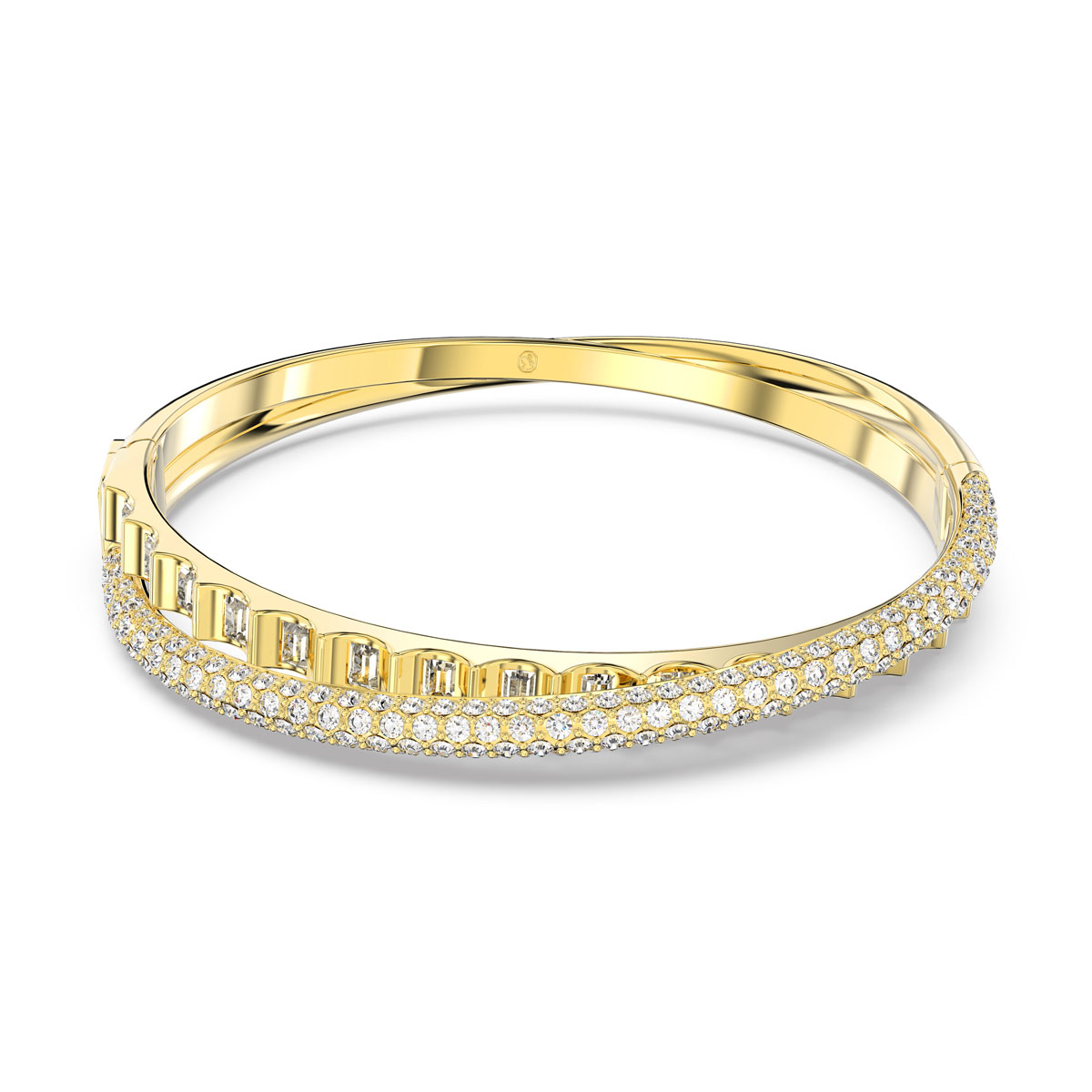 Swarovski Jewelry Bracelet Rota, Bangle Double Crystal, Gold L